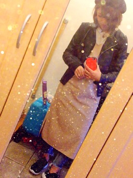 「Ungrid（アングリッド）のフレイドヘムストスリ（デニムパンツ）」を使った、sayapiiiiさん（レディース・158cm）の冬コーディネート