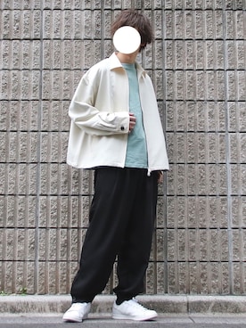 「ペールトーン」｜「アイテム（ブルゾン）」を使った、桜江しゅう さん（メンズ・180cm）の春コーディネート