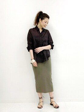 「アイテム（イヤリング）」を使った、Risaさん（レディース・170cm）の夏コーディネート