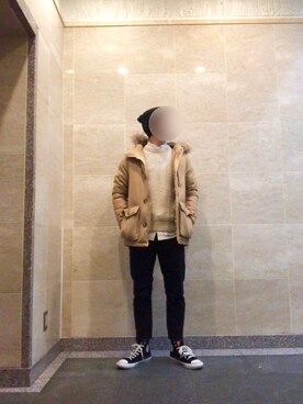 「ベージュコーデ」｜ようさんさん（メンズ・170cm・40代）の冬コーディネート