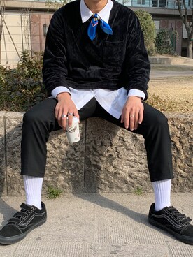 「THE NERDYS（ザ ナーディーズ）のアイテム」を使った、Tクヤさん（メンズ・167cm）の春コーディネート