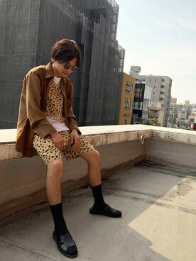 「THE NERDYS（ザ ナーディーズ）のアイテム」を使った、Tクヤさん（メンズ・168cm）の夏コーディネート