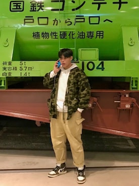「A BATHING APE（アベイシングエイプ）のアイテム（その他アウター）」を使った、施さん（メンズ・175cm）の冬コーディネート