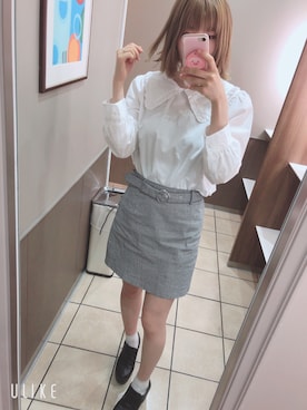 「H&M（エイチ・アンド・エム）のアイテム（スカート、ブラック系）」を使った、佐藤 ナナさん（レディース）の春コーディネート