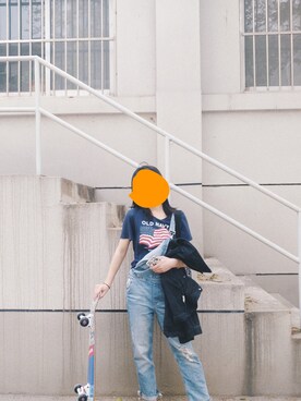 「SQUAIR（スクエア）のアイテム」を使った、许缺水さん（レディース・159cm）の春コーディネート