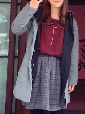「index（インデックス）のアイテム（その他アウター）」を使った、tomatomaさん（レディース・155cm）の冬コーディネート