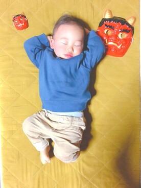 「節分」｜「アイテム（パンツ）」を使った、glicoさん（キッズ・80cm）の冬コーディネート