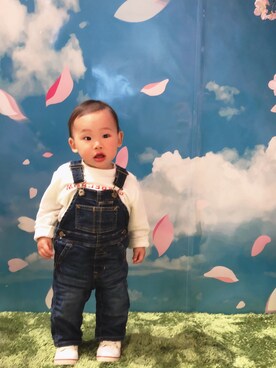 「息子コーデ」｜「アイテム（オールインワン・サロペット）」を使った、glicoさん（キッズ・80cm）の冬コーディネート