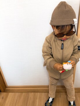 「2歳5ヶ月」｜「アイテム（ジャケット/アウター）」を使った、glicoさん（キッズ・90cm）の春コーディネート