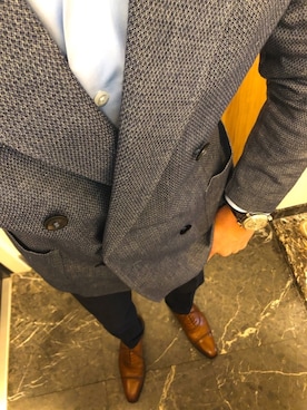 「Santoni（サントーニ）のアイテム（シューズ）」を使った、NARUさん（メンズ・171cm）の夏コーディネート