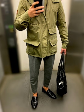 POLO RALPH LAURENのミリタリージャケットを使った「カーキ」の