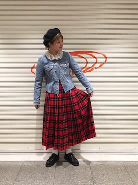 「Paraboot」｜「アイテム（デニムジャケット）」を使った、ナカヨシ サキさん（レディース・157cm）の秋コーディネート