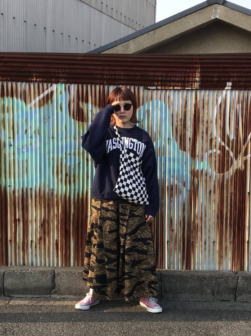 BUZZ RICKSON'S×BEAMS BOYタイガーストライプロングスカート BUZZ RICKSON'S × BEAMS BOY / タイガーストライプ ロング
