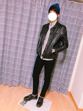 「Johnbull（ジョンブル）のアイテム（ライダースジャケット）」を使った、keiさん（メンズ・175cm）の秋コーディネート
