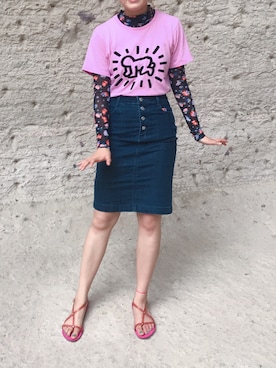 「CROSS（クロス）のアイテム」を使った、MAX日寸予象さん（レディース・170cm）の夏コーディネート