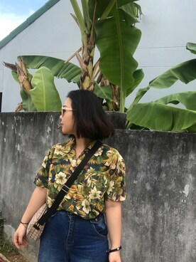 「VINTAGE（ヴィンテージ）のアイテム（シャツ/ブラウス、その他）」を使った、bozaigaoさん（レディース・152cm）の春コーディネート