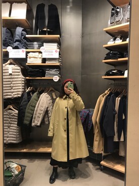 「MUJI Labo（ムジラボ）のアイテム（トレンチコート、ベージュ系）」を使った、bozaigaoさん（レディース・152cm）の春コーディネート