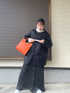 「Discoat」｜「アイテム（ノーカラージャケット）」を使った、さーちゃんさん（レディース・151cm）の春コーディネート