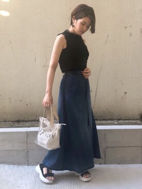 「カットオフ」｜「アイテム（サンダル）」を使った、harukaさん（レディース・156cm）の夏コーディネート