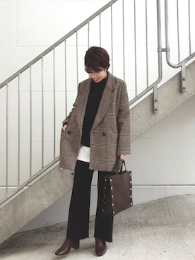 Colony 2139 コロニートゥーワンスリーナイン の チェック柄ウールジャケットコート テーラードジャケット Wear