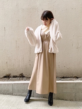 「COLONY 2139（コロニートゥーワンスリーナイン）のアイテム（ブルゾン）」を使った、harukaさん（レディース・156cm）の冬コーディネート