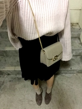 「one after another NICE CLAUP（ワンアフターアナザーナイスクラップ）のアイテム（ブーティ）」を使った、riririさん（レディース・152cm）の冬コーディネート