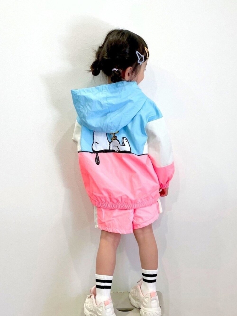 「春コーデ、セットアップ、スヌーピー、ZARA KIDS、ダッドスニーカー、スニーカー、本気のパー子」｜「ZARAのアイテム（セットアップ、その他）」を使った、✿KURiMi✿さん（キッズ・90cm）の春コーディネートの1枚目の写真