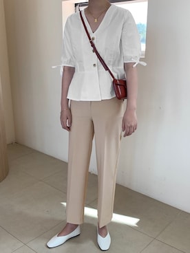 「スラックスパンツ」｜Laurenhi_Japanさん（レディース・163cm）の春コーディネート