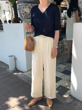 「アイテム（カーディガン/ボレロ、その他）」を使った、Laurenhi_Japanさん（レディース・163cm）の夏コーディネート