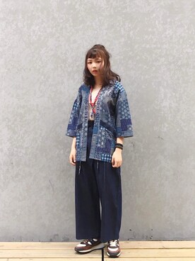「oqLiq（オークリック）のアイテム（ジャケット/アウター）」を使った、Joyceさん（レディース・155cm）の夏コーディネート