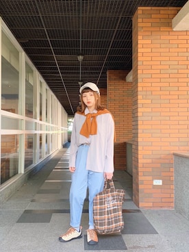 「plain-me（プレインミー）のアイテム（パンツ）」を使った、Joyceさん（レディース・155cm）の秋コーディネート