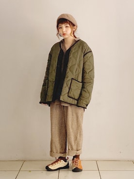 「plain-me（プレインミー）のアイテム（ジャケット/アウター）」を使った、Joyceさん（レディース・155cm）の冬コーディネート