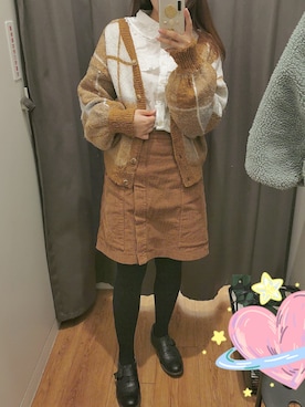 「通勤穿搭」｜「アイテム（ブルゾン）」を使った、脏兮兮さん（レディース・160cm）の冬コーディネート