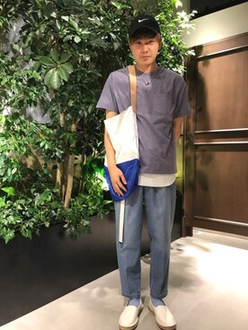 「RAGEBLUE（レイジブルー）のアイテム（その他シューズ）」を使った、石村さん（メンズ・174cm）の春コーディネート