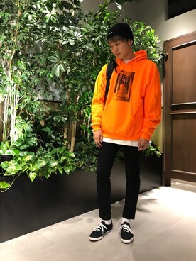 「RAGEBLUE（レイジブルー）のアイテム（ニットキャップ/ビーニー）」を使った、石村さん（メンズ・174cm）の秋コーディネート