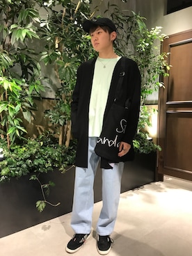 「RAGEBLUE（レイジブルー）のアイテム（トートバッグ）」を使った、石村さん（メンズ・174cm）の冬コーディネート