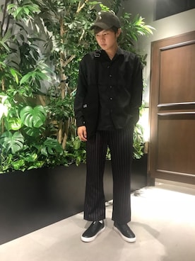 「RAGEBLUE（レイジブルー）のアイテム（スリッポン）」を使った、石村さん（メンズ・174cm）の秋コーディネート