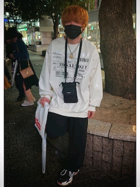 「SHAREEF（シャリーフ）のアイテム（スラックス）」を使った、とおるさん（メンズ・167cm）の秋コーディネート