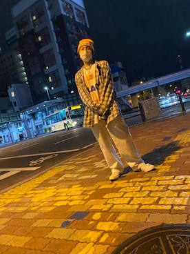 「Black Weirdos（ブラックウィドウ）のアイテム」を使った、鈴木さん（メンズ・164cm）の春コーディネート