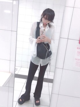 「summer」｜「アイテム（メッセンジャーバッグ）」を使った、さりるれろさん（レディース・155cm）の夏コーディネート