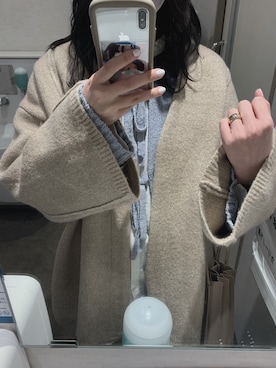 「select MOCA（セレクトモカ）のアイテム（ノーカラーコート）」を使った、akiさん（レディース・158cm）の冬コーディネート