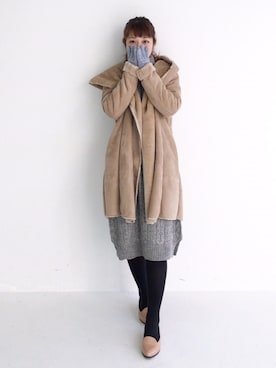 「haco!（ハコ）のアイテム（ムートンコート）」を使った、ｉｙｕさん（レディース・157cm）の冬コーディネート
