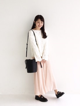 「アイテム（イヤリング）」を使った、ｉｙｕさん（レディース・157cm）の冬コーディネート