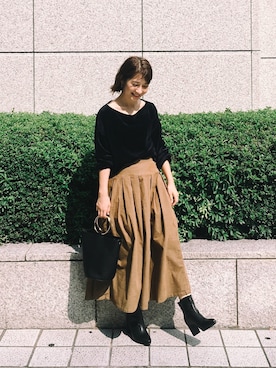 「haco!（ハコ）のアイテム（ブーツ）」を使った、ｉｙｕさん（レディース・157cm）の秋コーディネート