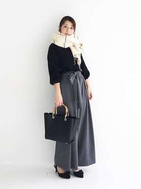 「アイテム（ストール/ショール）」を使った、ｉｙｕさん（レディース・157cm）の秋コーディネート