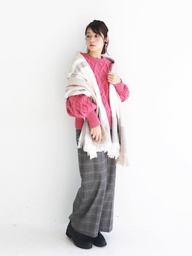 「アイテム（ストール/ショール）」を使った、ｉｙｕさん（レディース・157cm）の秋コーディネート