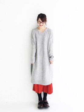 「haco!（ハコ）のアイテム（アナログ腕時計）」を使った、ｉｙｕさん（レディース・157cm）の冬コーディネート