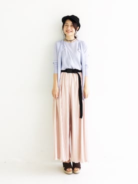 「マリンキャップ」｜「アイテム（アクセサリー）」を使った、ｉｙｕさん（レディース・157cm）の春コーディネート