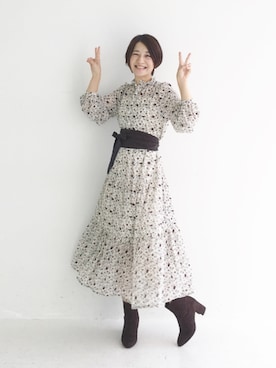 「haco!（ハコ）のアイテム（ワンピース/ドレス）」を使った、ｉｙｕさん（レディース・157cm）の秋コーディネート