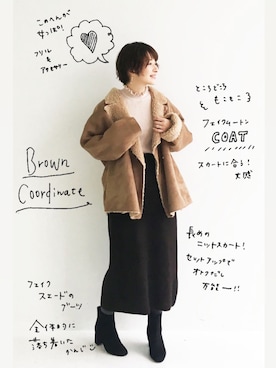 「haco!（ハコ）のアイテム（ムートンコート）」を使った、ｉｙｕさん（レディース・157cm）の冬コーディネート